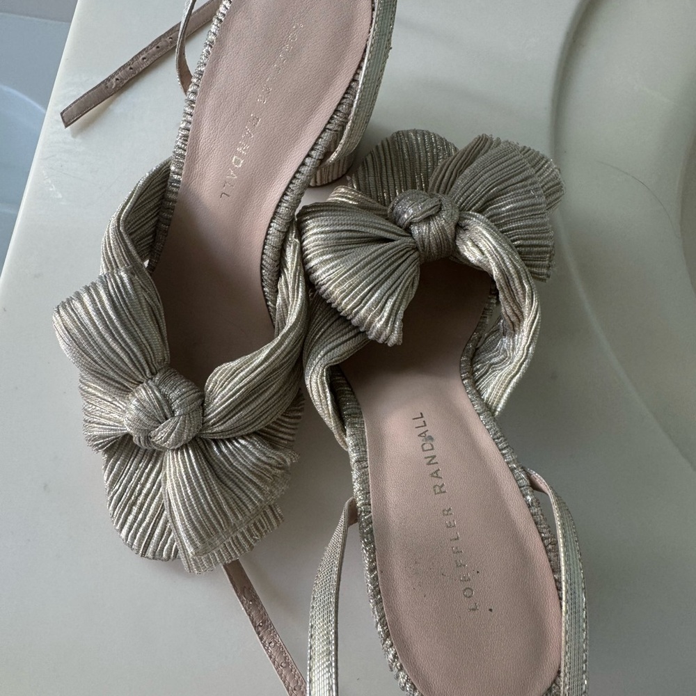 Loeffler Randall Metallic Bow Heels